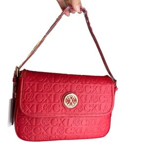 CXL by Christian Lacroix Red Embossed Shoulder Bag